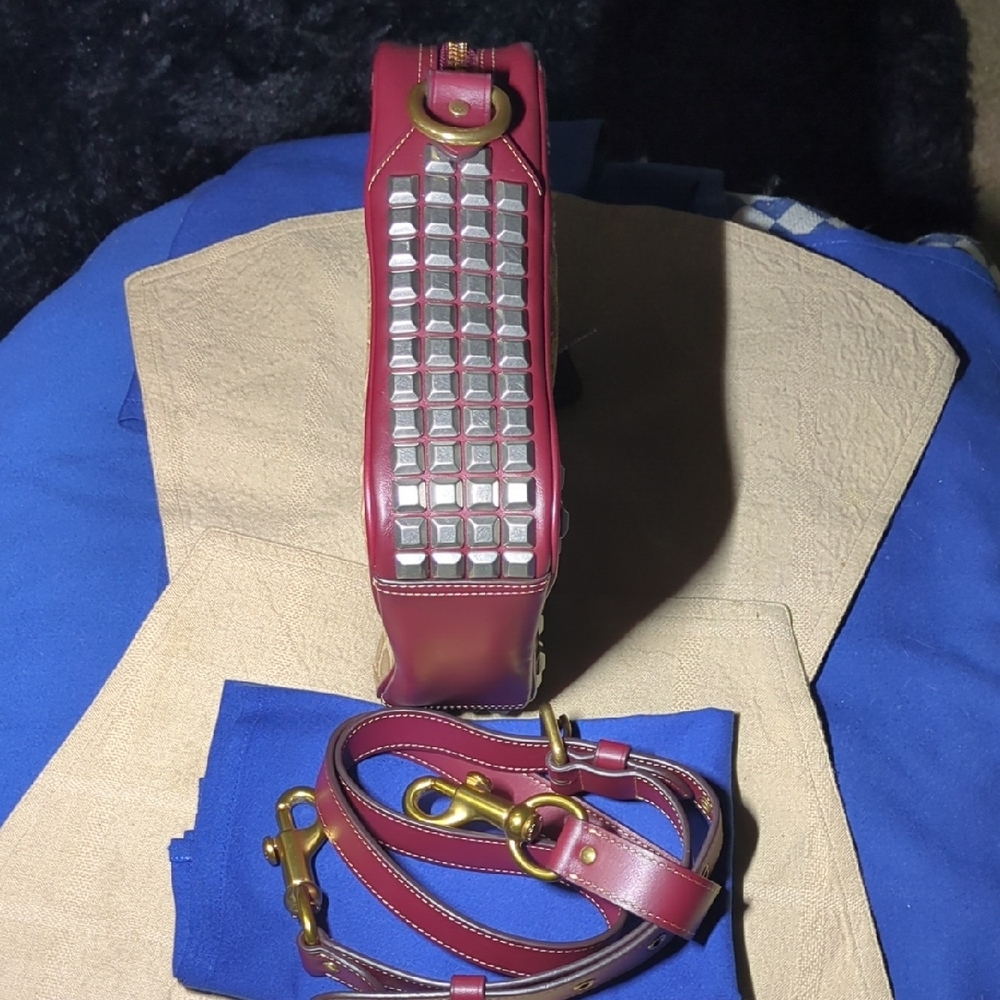 Coach Max 1941 Edition crossbody  Signature Jacquard With Pyramid Rivets $275 - Picture 5 of 13